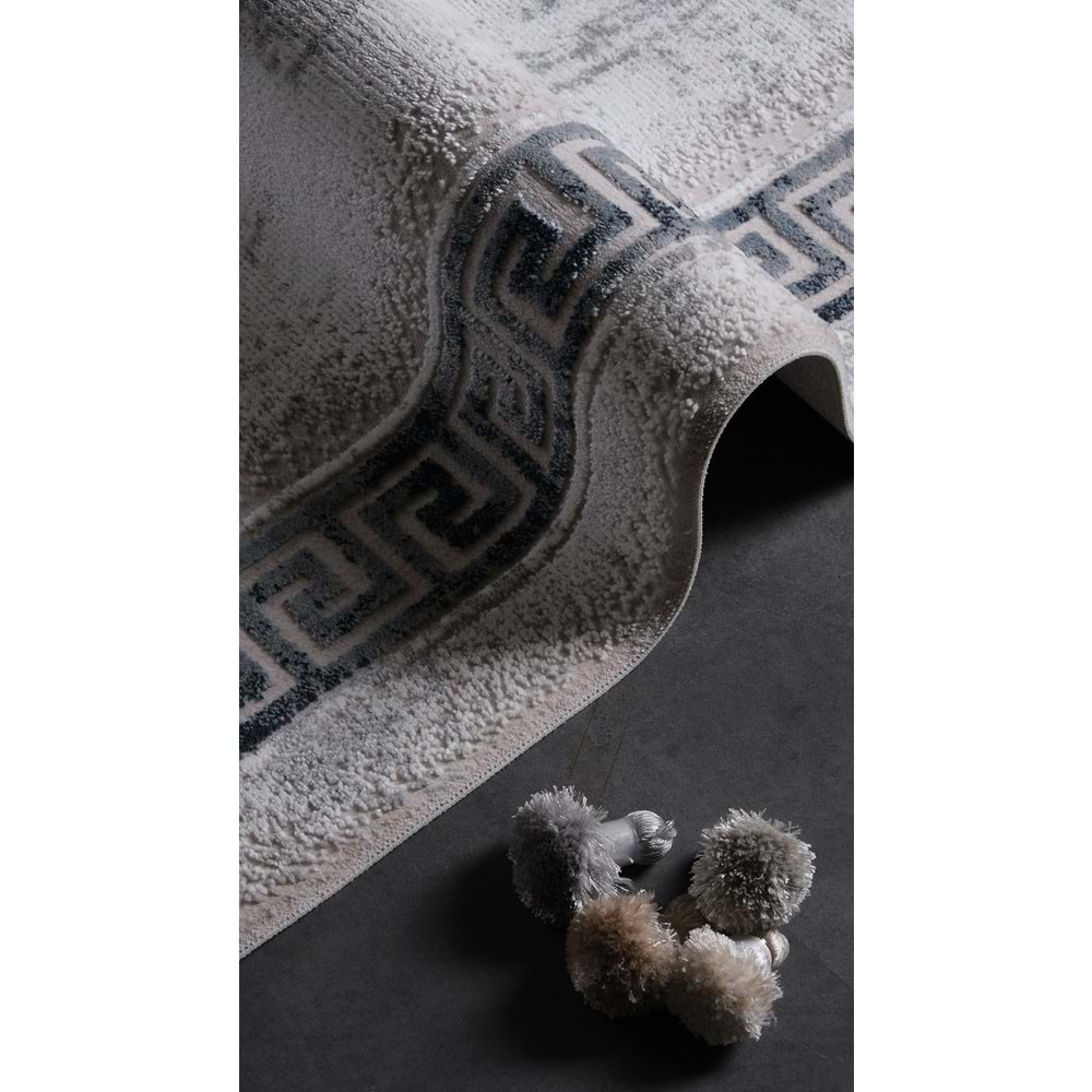 Woolen Ada 3005 Makine Halısı - Mavi - 160X230