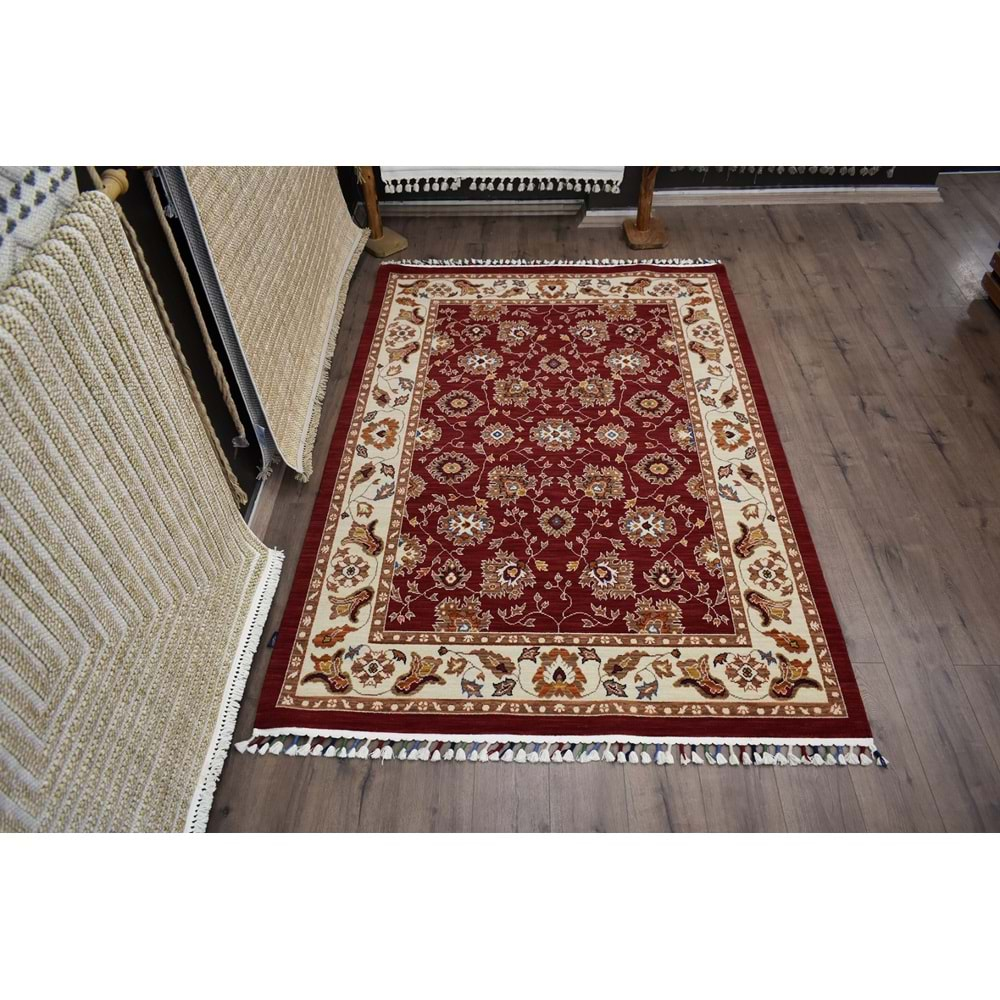 Koza Gördes 7206 Makine Halısı - 165X244 - ST01355-Bordo-165X244