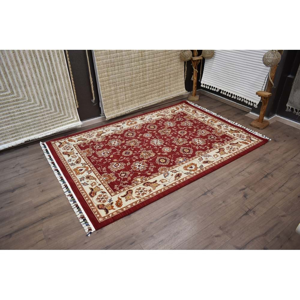 Koza Gördes 7206 Makine Halısı - 165X244 - ST01355-Bordo-165X244